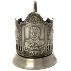 Подстаканник Cталин никелированный с чернью Подстаканник Cталин никелированный с чернью