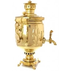 Тульский Угольный самовар на дровах 5 литров желтый "цилиндр" Листья (Тула) Тульский Угольный самовар на дровах 5 литров желтый "цилиндр" Листья (Тула)