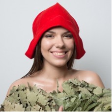 Колпак банный Красная шапочка 100% шерсть