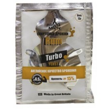 Дрожжи Спиртовые дрожжи Bragman "Rum Turbo", 72 г Дрожжи Спиртовые дрожжи Bragman "Rum Turbo", 72 г
